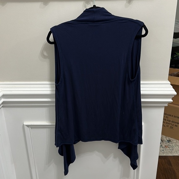 Athleta 'Waterfall' Navy Blue Open Front Sleeveless Cardigan sz XS - Picture 5 of 5